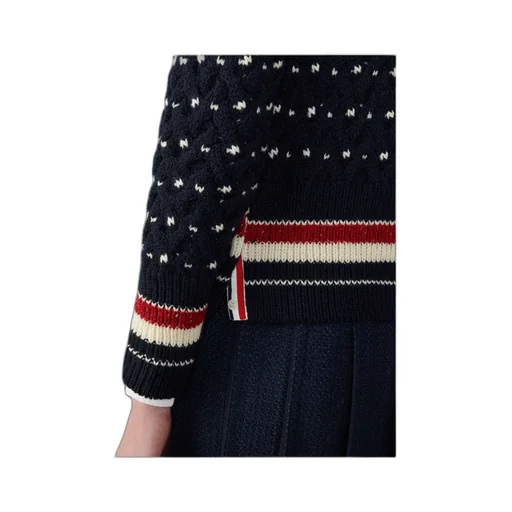 Rwb Stripe V-Neck Knitted Cardigan
