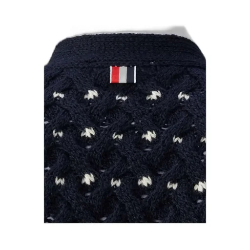 Rwb Stripe V-Neck Knitted Cardigan