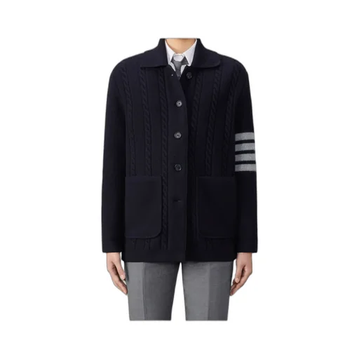 4 Bar Button-Up Cardigan
