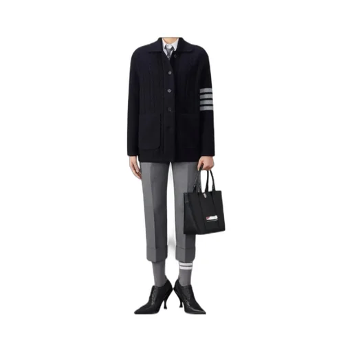 4 Bar Button-Up Cardigan