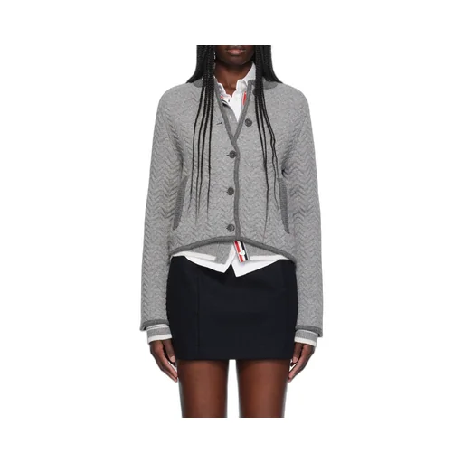 Herringbone 3D-Knit Cardigan