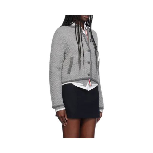 Herringbone 3D-Knit Cardigan