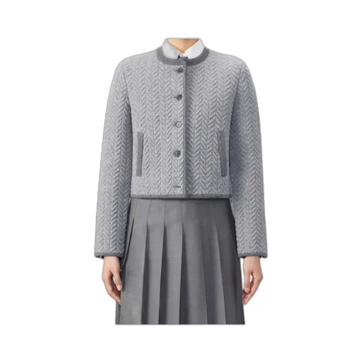 Herringbone 3D-Knit Cardigan