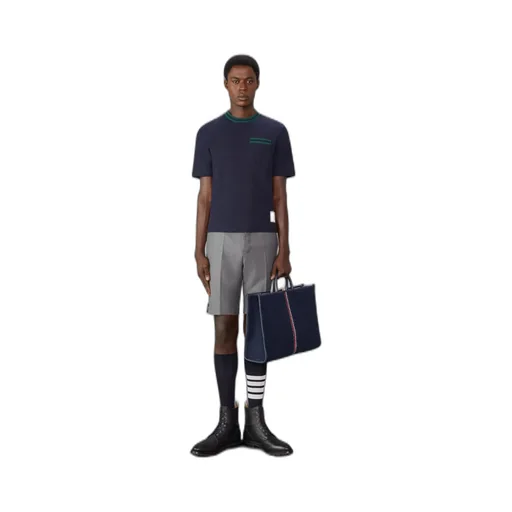 Pointelle-Knit Crewneck T-Shirt