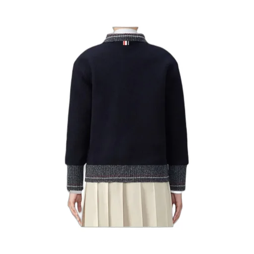 Speckled-Trim Long-Sleeved Cardigan
