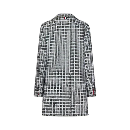 Frayed Edge Checked Coat