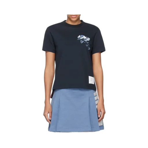 Rose-Embroidered Crewneck T-Shirt