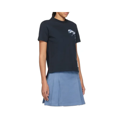 Rose-Embroidered Crewneck T-Shirt