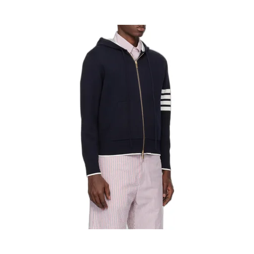 Fish 4-Bar Striped Zipped Hoodie