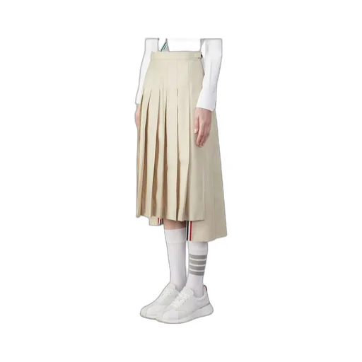Rwb-Tab High-Low Hem Pleated Midi Skirt