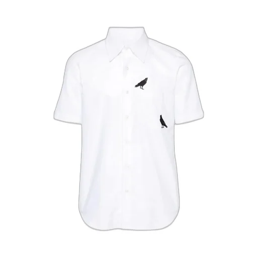Raven-Embroidered Cotton Shirt