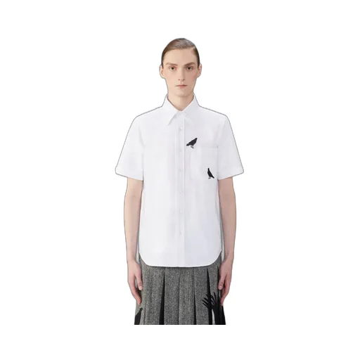 Raven-Embroidered Cotton Shirt