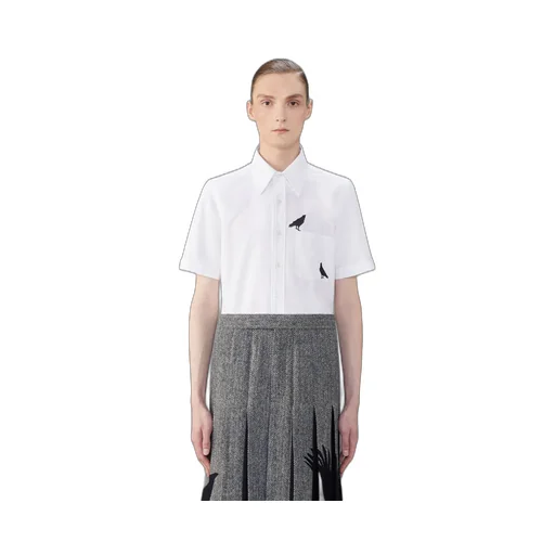 Raven-Embroidered Cotton Shirt