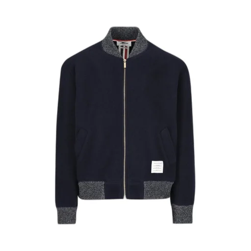 Logo Patch Zip-Up Bomber Jacket