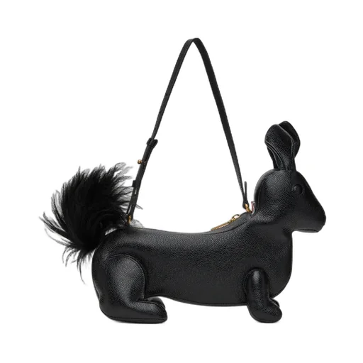 Squirrel-Motif Zipped Shoulder Bag