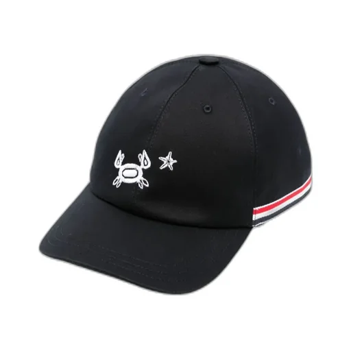 Crab-Embroidered Cotton Baseball Cap