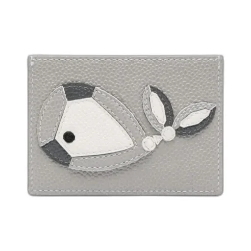 Whale-Appliqué Pebbled Cardholder