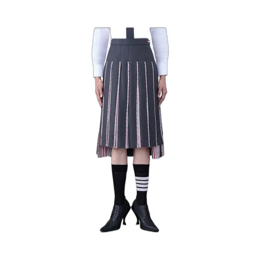 Rwb-Print Pleated Midi Skirt