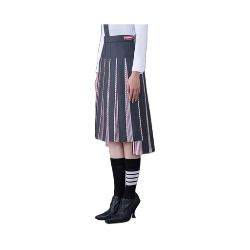Rwb-Print Pleated Midi Skirt