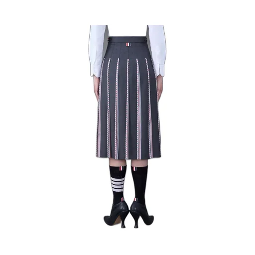 Rwb-Print Pleated Midi Skirt