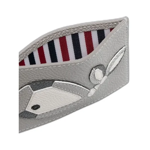 Whale-Appliqué Pebbled Cardholder