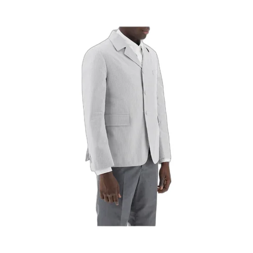 Single Breasted Striped Deconstructed Jacket