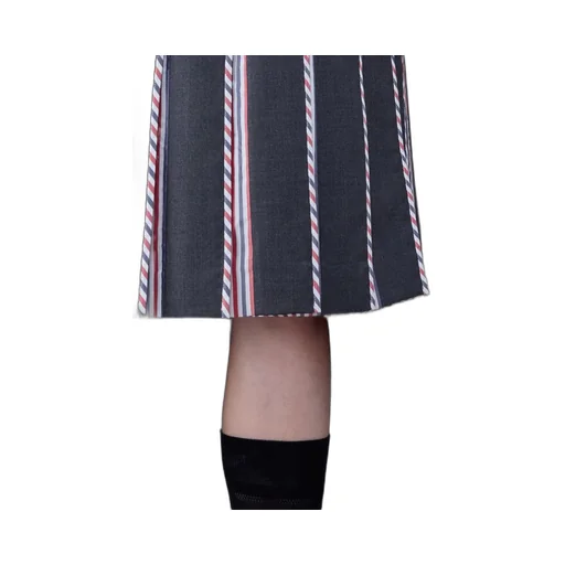 Rwb-Print Pleated Midi Skirt