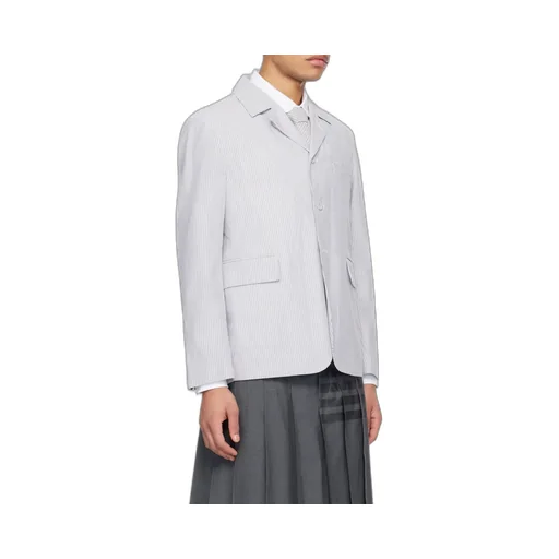 Single Breasted Striped Deconstructed Jacket