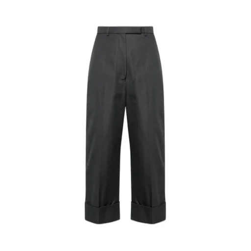 High-Waisted Canvas Trousers