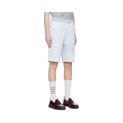 4-Bar Striped Drawstring Shorts