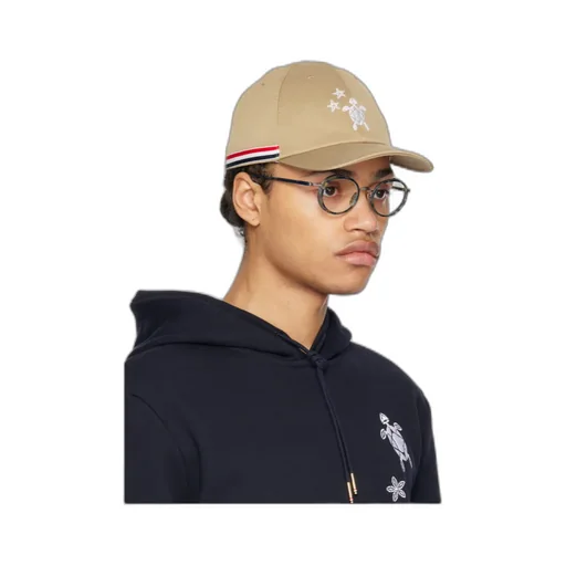 Embroidered Turtle Cotton Cap