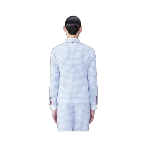 Check-Pattern Single-Breasted Blazer