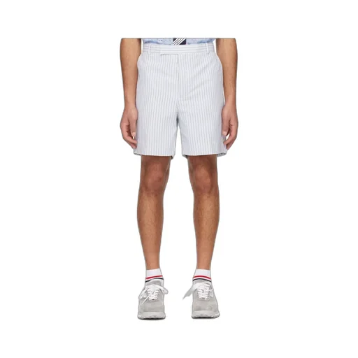 Logo Tag Striped Seersucker Shorts