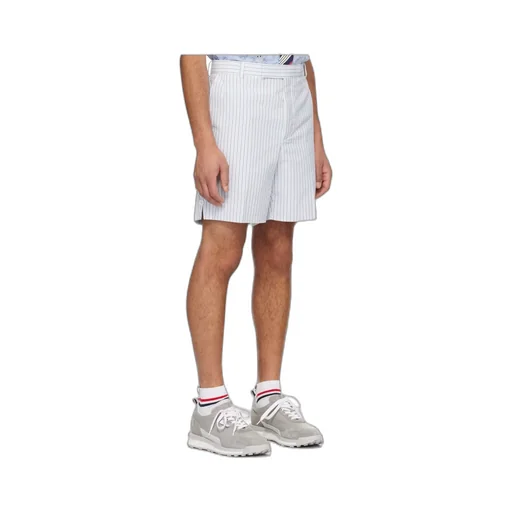 Logo Tag Striped Seersucker Shorts