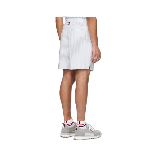 Logo Tag Striped Seersucker Shorts