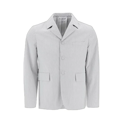 Single Breasted Striped Deconstructed Jacket