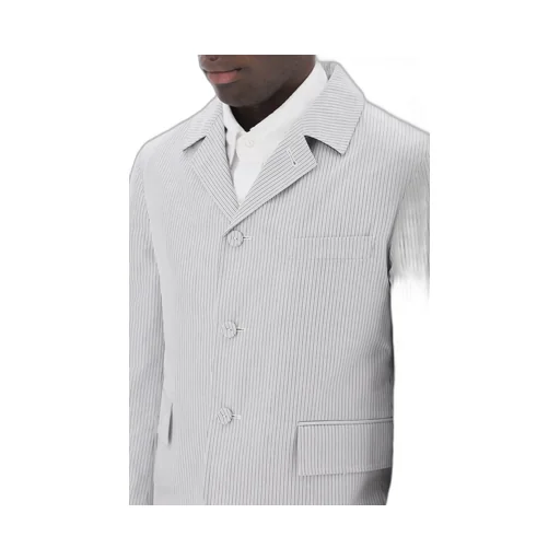 Single Breasted Striped Deconstructed Jacket