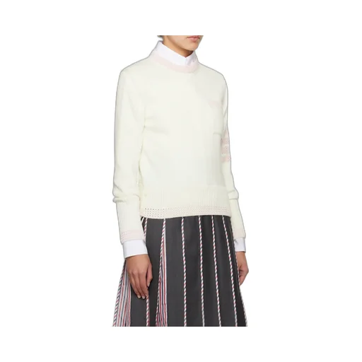 4-Bar Striped Crewneck Knitted Jumper