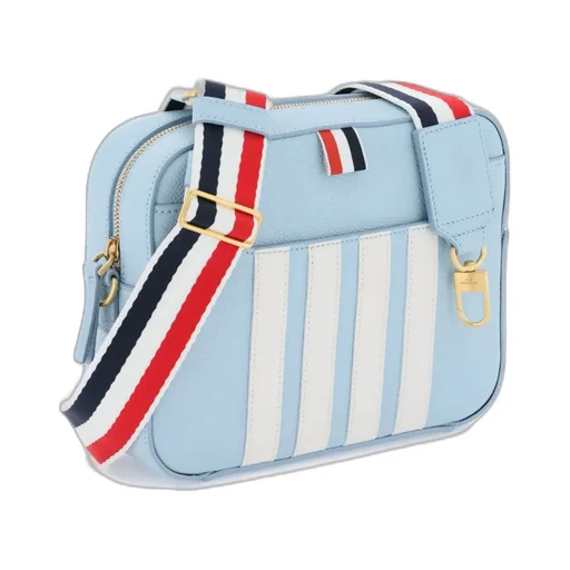 4-Bar Striped Zip-Up Crossbody Bag