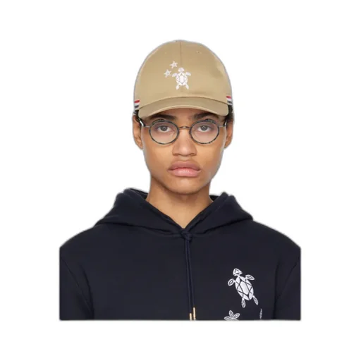 Embroidered Turtle Cotton Cap
