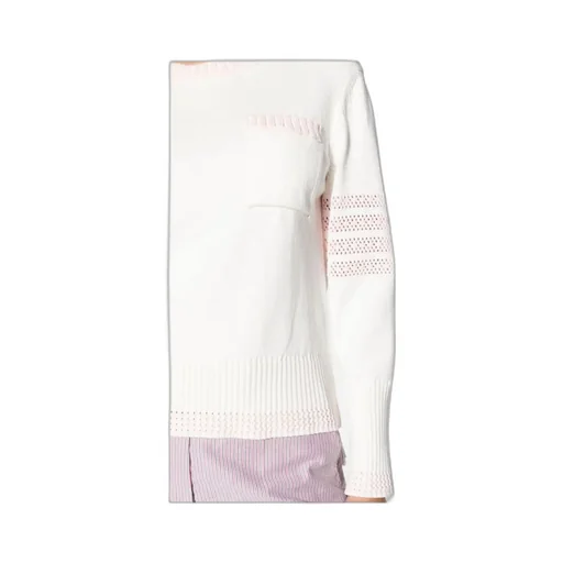 4-Bar Striped Crewneck Knitted Jumper