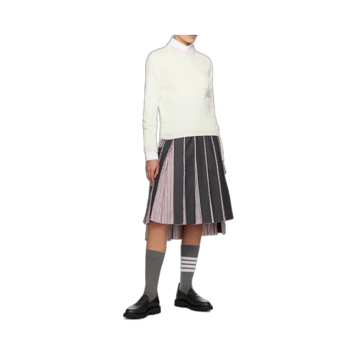 Rwb-Print Pleated Midi Skirt