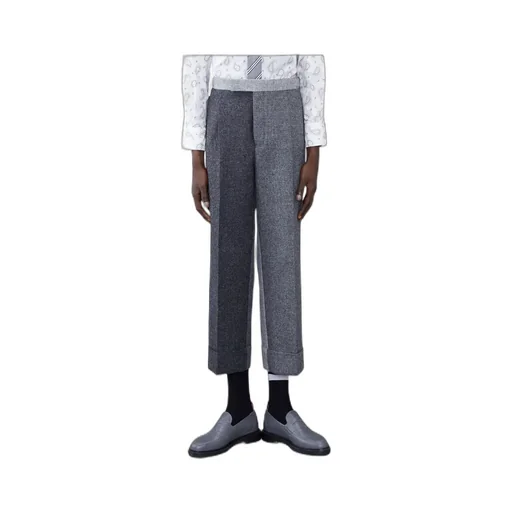 Mid-Rise Two-Toned Wide-Leg Trousers