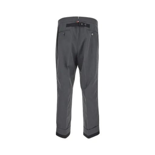 Straight Leg Turn-Up Hem Trousers