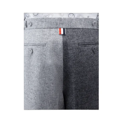 Mid-Rise Two-Toned Wide-Leg Trousers