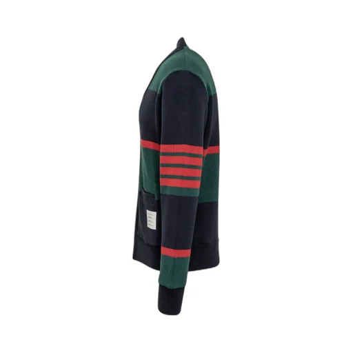 4-Bar Striped Knitted Cardigan