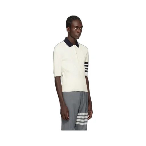 4-Bar Intarsia-Knit Polo Shirt