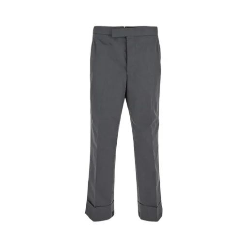 Straight Leg Turn-Up Hem Trousers