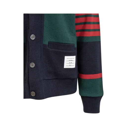 4-Bar Striped Knitted Cardigan