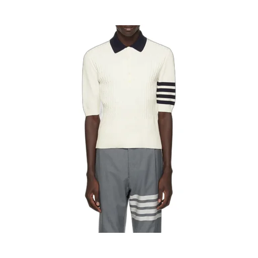 4-Bar Intarsia-Knit Polo Shirt